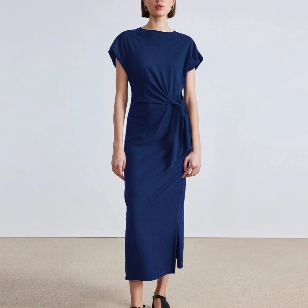 NWOT Apiece Apart Vanina Cinched Waist Dress Indigo XS